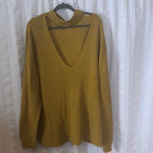 v-neck sweater with neck